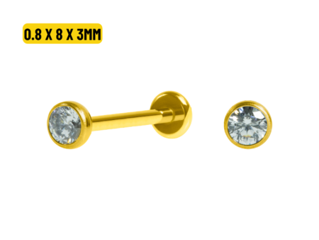 LABRET TITÂNIO PVD PONTO DE LUZ PUSH PIN – 0.8 X 8 X 3MM