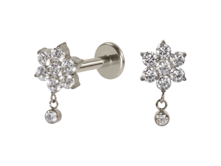 LABRET TITÂNIO R/INTERNA PENDURICALHO FLOR